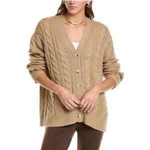 Vince Womens  Twisted Cable Oversized Wool & Cashmere-Blend Cardigan